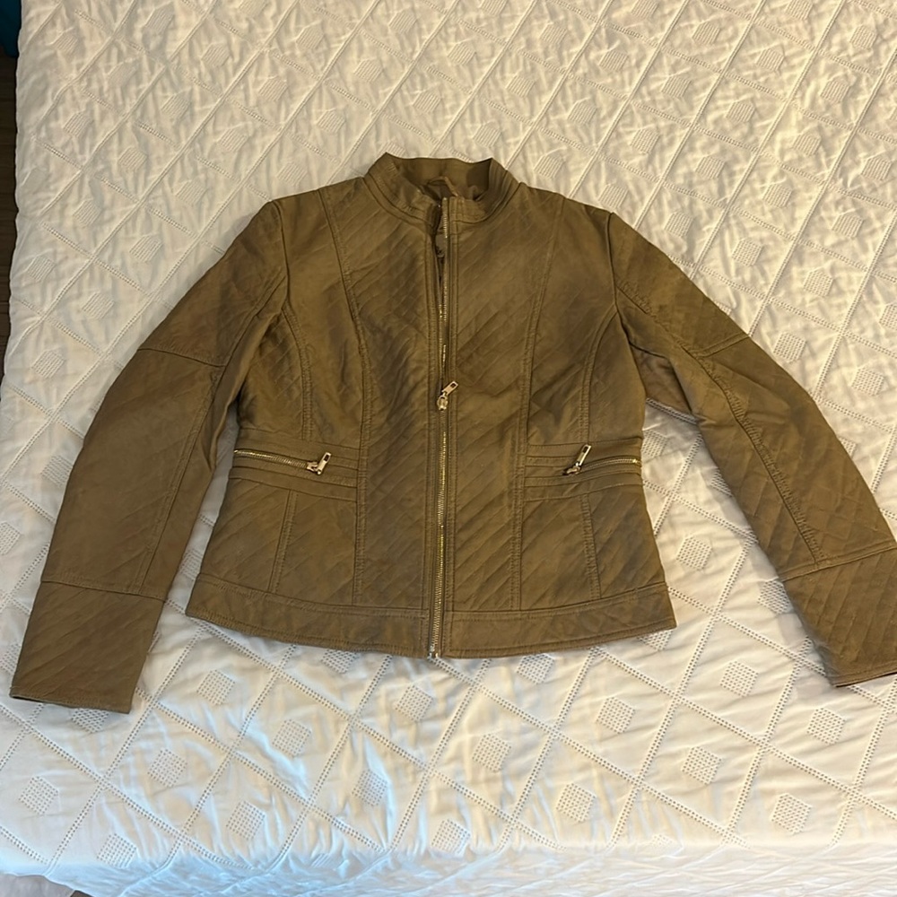 Tan leather jacket